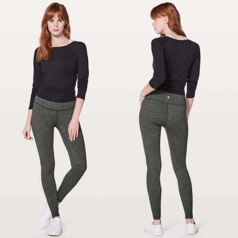 Lululemon Wunder Under Low-Rise Leggings, Heathered Herringbone Heathered Black